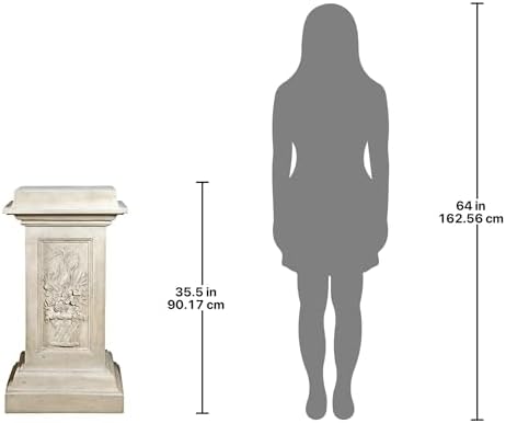 Design Toscano KY992 Chatsworth Manor Neoclassical Pedestal Column Plant Stand, Antique Stone