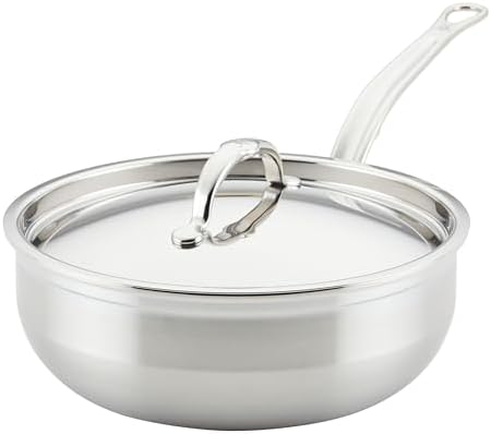 Hestan ProBond Forged - Professional Clad Stainless Steel All-In-One Pan, 5 Quart, with Helper Handle, Induction Compatible