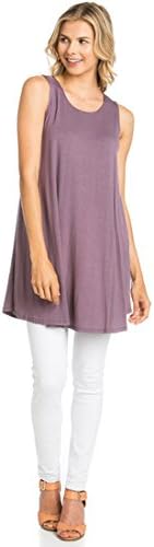 Women's Rayon Span Tank Top Tunic-Solid