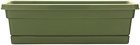Southern Patio 30" Rolled Rim Window Box with Attached Tray, Terra Cotta