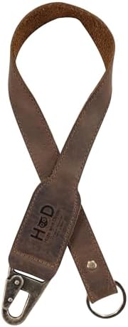 Hide & Drink, Keychain Lanyard, Badge Holder, Clip to Attach to House, Car, and Apartment Keys, Full Grain Leather, Handmade