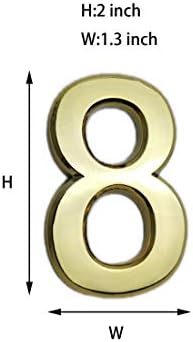 10 Pcs 3D Small Mailbox Numbers(0-9,Gold),1.4 Inch Self Adhesive House Numbers Sticker
