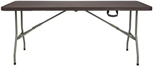 Flash Furniture 5-Foot Granite White Plastic Folding Table | Lightweight, Easy Storage, Commercial Grade