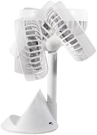 Comfort Zone Rechargeable Fan with Wireless Charger, 4 inch, USB Chargeable Lithium Battery, Adjustable Tilt, Powerful & Portable, Cooling & Charging