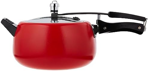 Hawkins 5 Litre Contura Pressure Cooker, Ceramic Coated Handi Inner Lid Cooker, Tomato Red (CTR50)