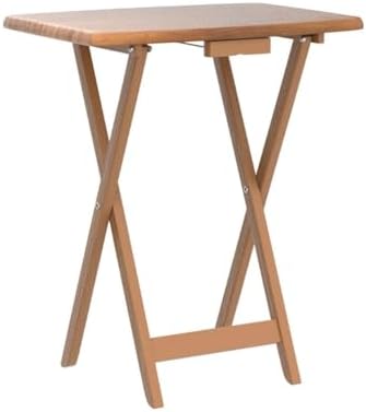 Winsome Darryl Set of 4 Oversized Foldable Tables, Walnut, 26" | Easy to Store Portable Fold Up Table Set for Kitchen, Living Room TV Dining, Crafts, Puzzles, Work From Home