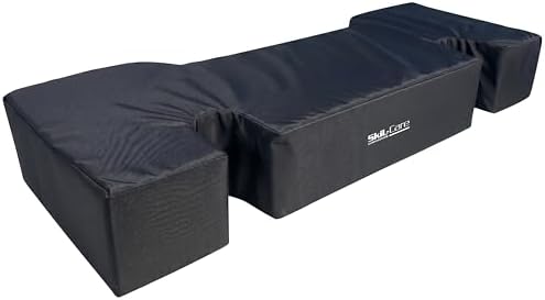 Skil-Care Wheelchair Lap Top Tray Cushion, Half-Arm, 4" Thick, 18", Black | 307040, Fits All 18" Half-Arm Wheelchairs, with Foam Cutouts for Secure Fit, Polyfoam Padding, Durable Wipe-Clean Vinyl Cover