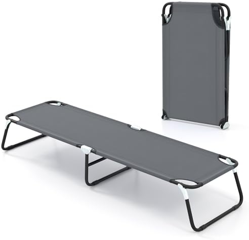Goplus Folding Camping Cot, Sleeping Cots for Adults Kids