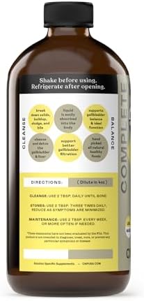 Gallbladder Complete 8oz Organic Liquid Concentrate - Organic Gallbladder Support Formula with Apple Cider Vinegar Digestive Bitters Stone Breaker
