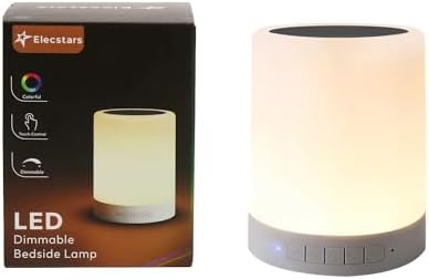 Night Light with Bluetooth Speaker, Touch Lamp Rechargeable Relaxing Cool | Elecstars Small Lamp, Aux Line-in and TF Card Supported