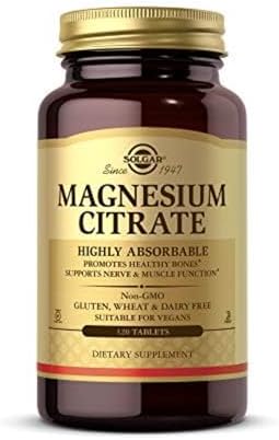 Solgar Magnesium Citrate, 120 Tablets - Promotes Calm, Non-GMO, Gluten Free | Supports Muscle Function and Relaxation, Gluten Free - 120 Tablet Serving