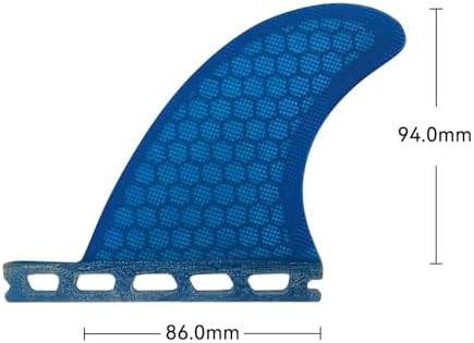 UPSURF Single Tab Surfboard Fin Fiberglass+Honeycomb Quad fin S/M Size (Blue G5+GL)