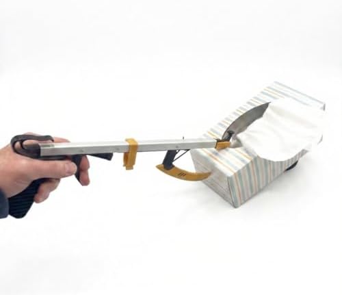 Rehabilitation Advantage Compact Reacher Grabber Tool, 15" Reach Extension with Rubberized Jaws and 3" Wide Grip, Lightweight Aluminum Pick Up Tool