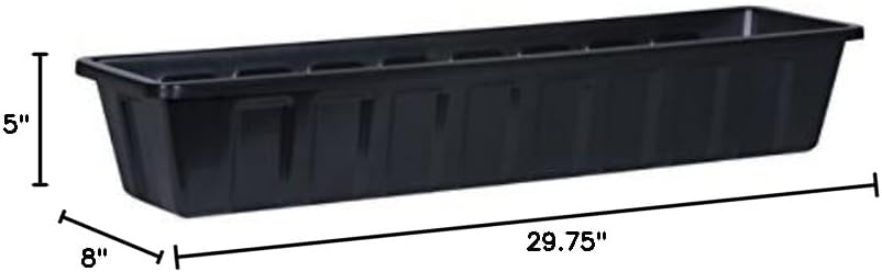 Root & Vessel Poly-Pro Plastic Flower Box Planter, White, 30-Inch