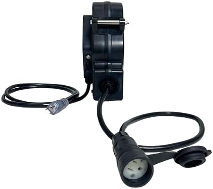 NEMA 3R Weatherproof Indoor/Outdoor 20 Ft Extension Cord Reel Alert Stamping Pro Reel 5320T-SW