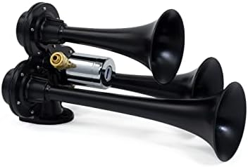 Hornblasters Stealth Black Caboose 12/24 Volt Air Horn Only - 3 Trumpets - Unique Tone