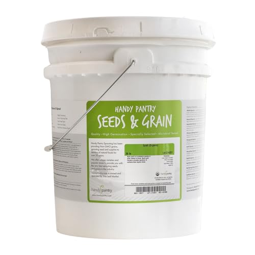 Handy Pantry Organic Spelt Seeds – Bulk Grain for Baking, Seed Rotation | Homesteading, Grinding – 30 lb Food-Grade Bucket – Non-GMO, Whole, Untreated