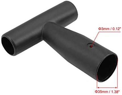 uxcell Shovel T Grip Handle, 35mm Inner Diameter PVC for Digging Raking Tool Black 2Pcs