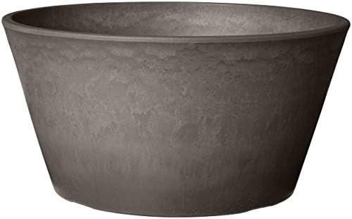 PSW Pot Collection TD25TC Plastic/Stone/Wood Composite Shallow Bulb Pan - No Drainage Hole (Drillable), Planter for Succulents, Bonsai, Fairy Gardens, Herbs, 10-inch, Terra Cotta Color