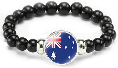 vmcoatdu National Flag Bracelet Elastic Rope Beaded Bracelet Support Your Country Travel Souvenir Gifts for Men Women