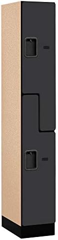 Salsbury Industries 2-Tier S-Style Designer Wood Locker with One Wide Storage Unit, 6-Feet High by 18-Inch Deep, Mahogany