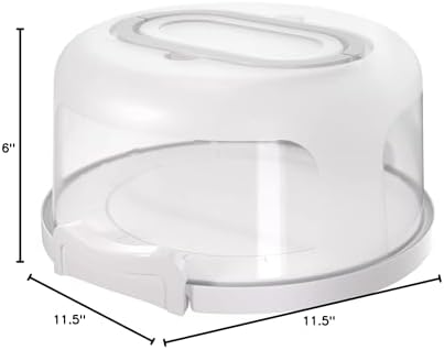Top Shelf Elements Round Cake Carrier Two Sided Cake Holder Serves as Five Section Serving Tray, Portable Cake Stand Fits 10 inch Cake