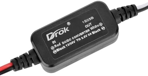 DROK 12V to 6V Step Down Converter, DC 11-32V to 6V 3A Buck Converter, 24V 12V DC Power Supply Voltage Regulator for Vehicle Car Truck RV Solar Panels