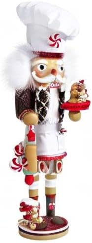 Kurt Adler 15.5-Inch Hollywood™ Gingerbread Chef Nutcracker | Free Standing Wooden Holiday Decoration
