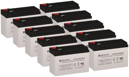 SigmasTek SP12-9 - 12V 9AH F2 SLA Battery - Replaces: Universal Power UB1290 (40748), UB1280HR (D5785), B&B Battery BP8-12, HR9-12, Vision CP1290, Yuasa NP9-12