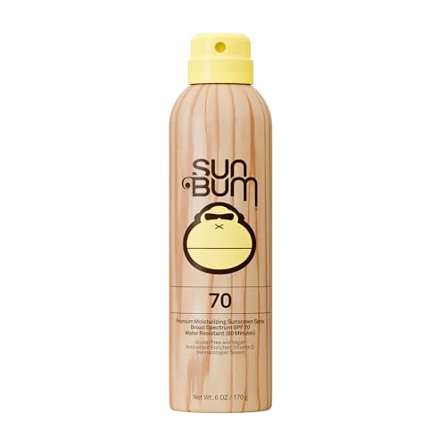 Sun Bum Original SPF 70 Broad Spectrum Sunscreen Body Spray - 6 oz | Moisturizing with Vitamin E, Vegan, Hawaii 104 Act Compliant (Made without Octinoxate & Oxybenzone)