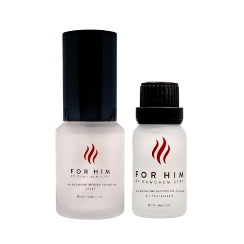 Pheromone Infused Cologne for Men - For Him 1 oz Spray by RawChemistry | Long Lasting Perfume for Men, Mens Body Spray, Premium Cologne Oil Notes, Fine Fragrances for Men, All Day Daily Use, 1 Oz
