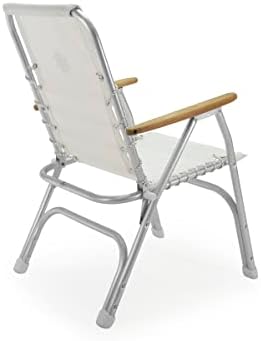 High Back Deck Chair, Boat Chair, Folding, Anodized, Aluminium, Off-White, Model M150W