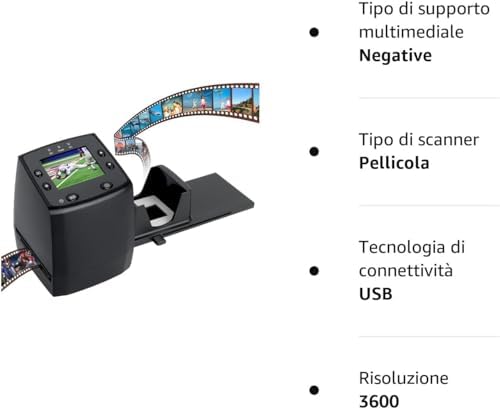 DIGITNOW! 135 Film Negative Scanner High Resolution Slide Viewer, Convert 35mm Film &Slide to Digital JPEG Save into SD Card