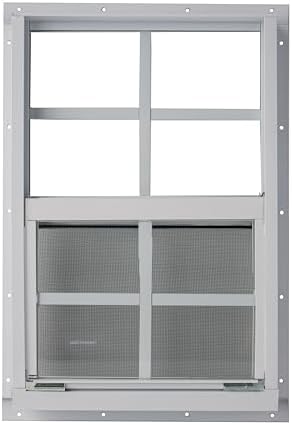 Shed Windows 14 x 21 White/Brown J-Lap Mount (White)
