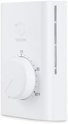 Stelpro Line Voltage Wall Thermostat - Single Pole 240V - SWT1F - White | Fits electric baseboards convectors and fan heaters, Mechanical dial, No batteries or programming, 240V rated