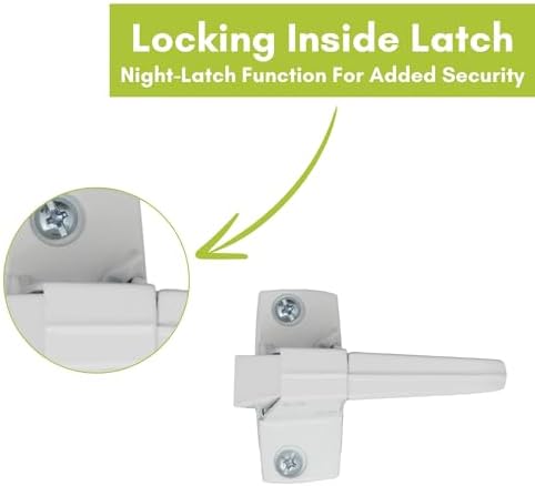 Ideal Security Model 11 Classic Push Button Handle with Latch for Storm Door and Screen Door, Silver