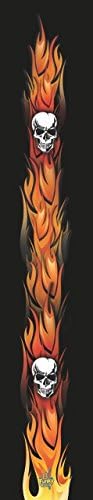 Walking Cane T Handle Derby Aluminum Adjustable Flames and Skulls Design Men or Women