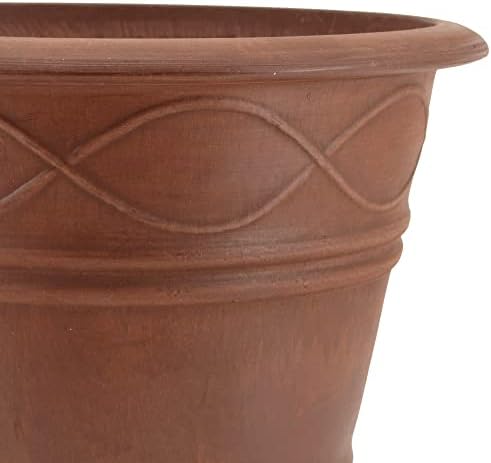 PSW Pot Collection Western Weave Planter Pot for Indoor and Outdoor Plants and Gardens, 14.5-inch, Taupe