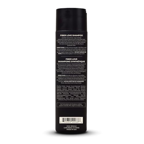 Jon Renau Synthetic Wig Shampoo, Paraben & Sulfate Free, Moisturizing and Gentle Cleanser for Wigs, Toppers, & Extensions