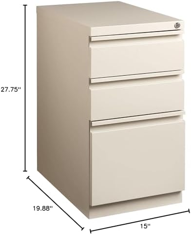 Staples 3-Drawer Vertical File Cabinet, Letter Size Documents, Lockable, 19.88" D x 15" W x 27.75" H, Black