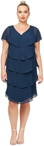 S.L. Fashions Women's Plus Size Tier Dress
