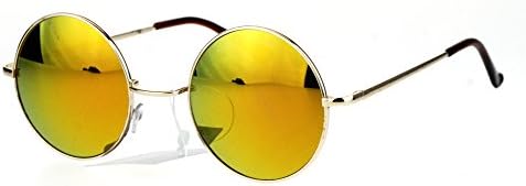 SA106 Reflective Color Mirrored Hippie Groove Round Circle Lens Retro Sunglasses