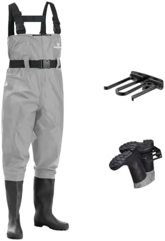 Waders for Men Waterproof Women Fishing Chest Wader with Boots | 2-Ply Nylon/PVC, for hunting & fishing, with boot hanger