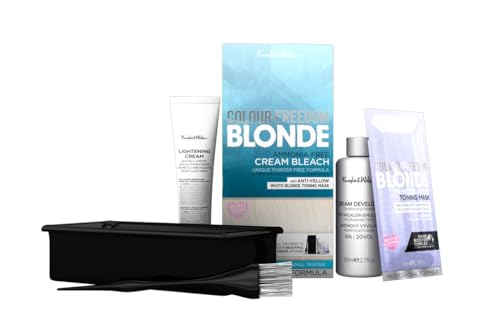 Knight & Wilson Color-Freedom Cream Hair Bleach Kit. Ammonia-Free Formula Lifts up to 8 Shades. Protects & Repairs While Lightening. Complete Hair
