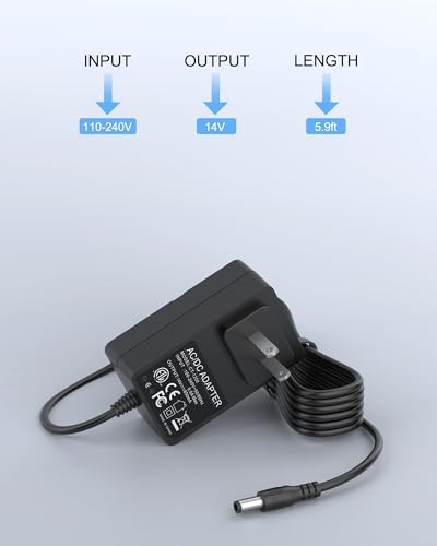 VHBW 14V Charger for Halo Bolt 58830 57720, 126510 Power Adapter | charger replacement cord for Halo 58830 and 57720 jump starters