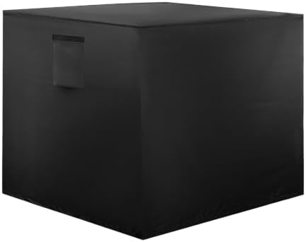 Air Conditioner Cover for Outside 34 x 34 x 30 inch | Square top design, water-resistant 420D Oxford, windproof straps, fits most central ac condensers, year-round
