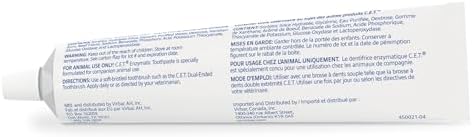 C.E.T. Enzymatic Toothpaste for Dogs and Cats, Vanilla Mint, 2.5oz | Plaque and tartar control for fresh breath, pet dental care toothpaste, Dual enzyme system, vanilla mint flavored toothpaste