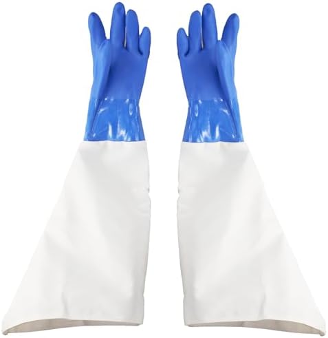 23.6" Canvas Rubber Sandblasting Sand blaster Protection Gloves for Sandblast Cabinets XL,1 pair