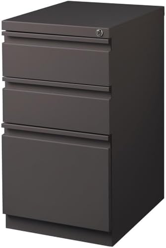 Pemberly Row 3 Drawers 27.75" Vertical White Metal Filing Cabinet Lockable Pre-Assembled Stationary Letter Size for Home, Office