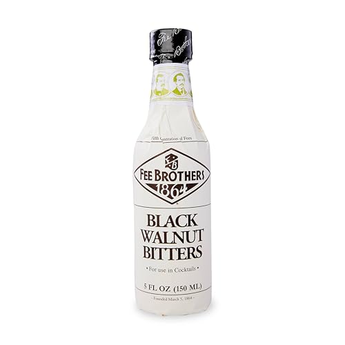 Fee Brothers Black Walnut Cocktail Bitters, 5 fl oz (150ml) | Aromatic Cocktail Mixer & Concentrated Flavoring, Gluten Free, Vegan-Friendly